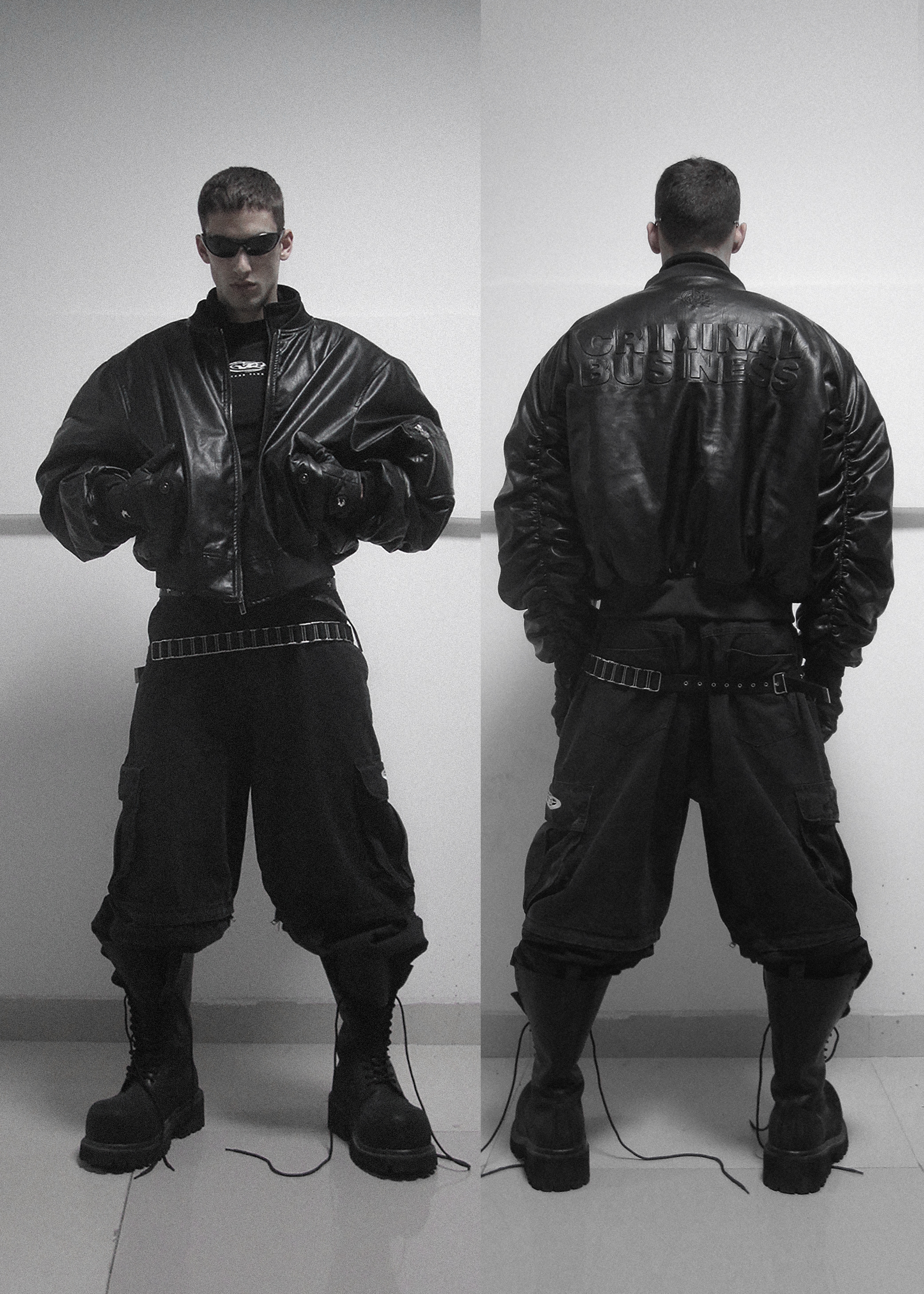 Кожаный бомбер «OPG» - 3